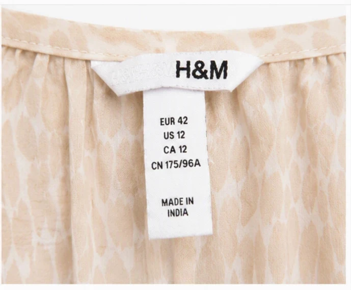 Blusa fluida H&M beige talla 42 – Estampado elegante y corte ligero – photo 3